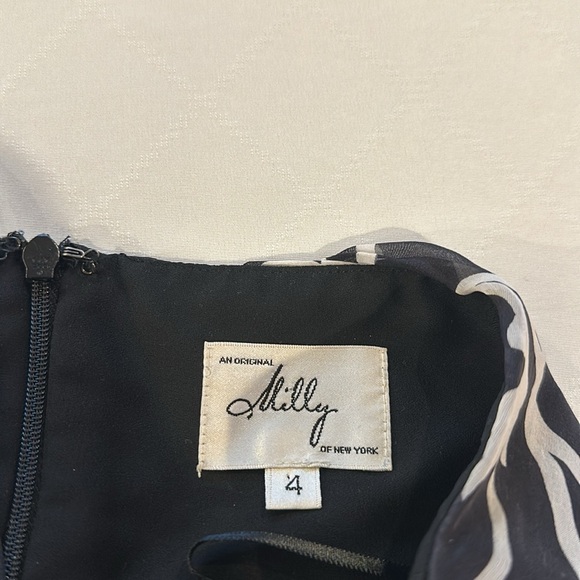 Original Milly New‎ York  Black White Floral Halter Minj Sheath dress size 4 EUC - Picture 4 of 5